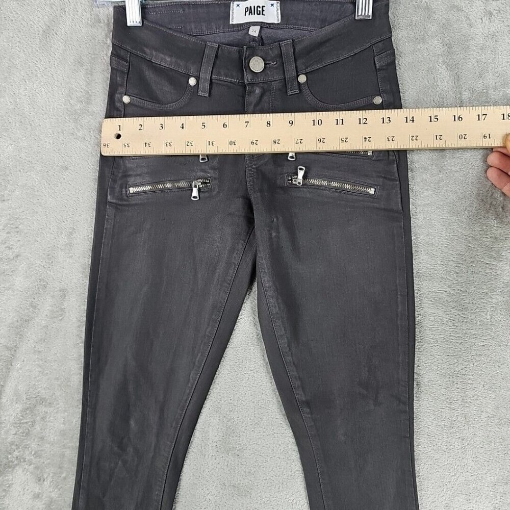 Paige Jeans Womens Size 24 City Fog Silk Coating Low Rise Skinny Stretch Zippers - Picture 11 of 14